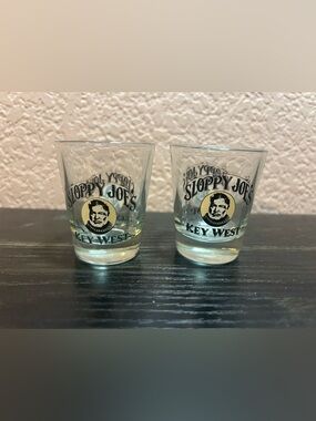 Sloppy Joe's Key West Shot Glass Ernest Hemingway Two Glasses FL